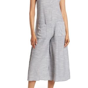 MAX STUDIO Striped Scoop Neck Sleeveless Wide Leg Jumpsuit